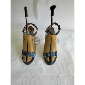 Steve Madden Blue Snakeskin Pattern High Heel Sandals